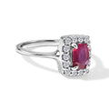 D'Joy Afrikanischer Rubin (Fissure gefüllt), Weißer Zirkon Ring 925 Silber Rhodiniert (Größe 17.00) ca. 1,87 ct