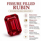 D'Joy Afrikanischer Rubin (Fissure gefüllt) Anhänger 925 Silber Rhodiniert ca. 5.58 ct