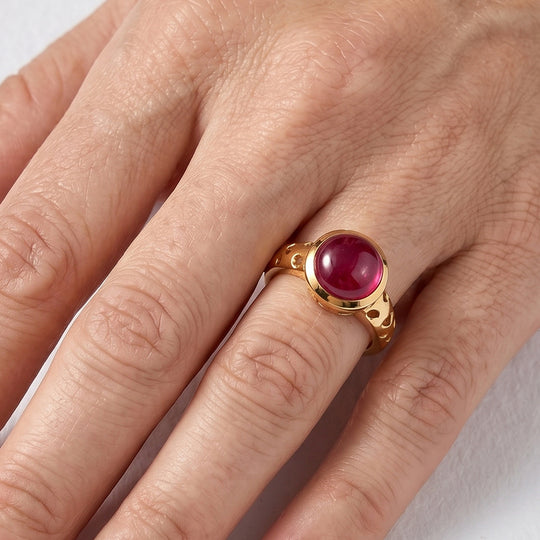 EVER TRUE AAA Lab Grown Rubin Ring 950 Kupfer (Größe 19.00) ca. 6,73 ct