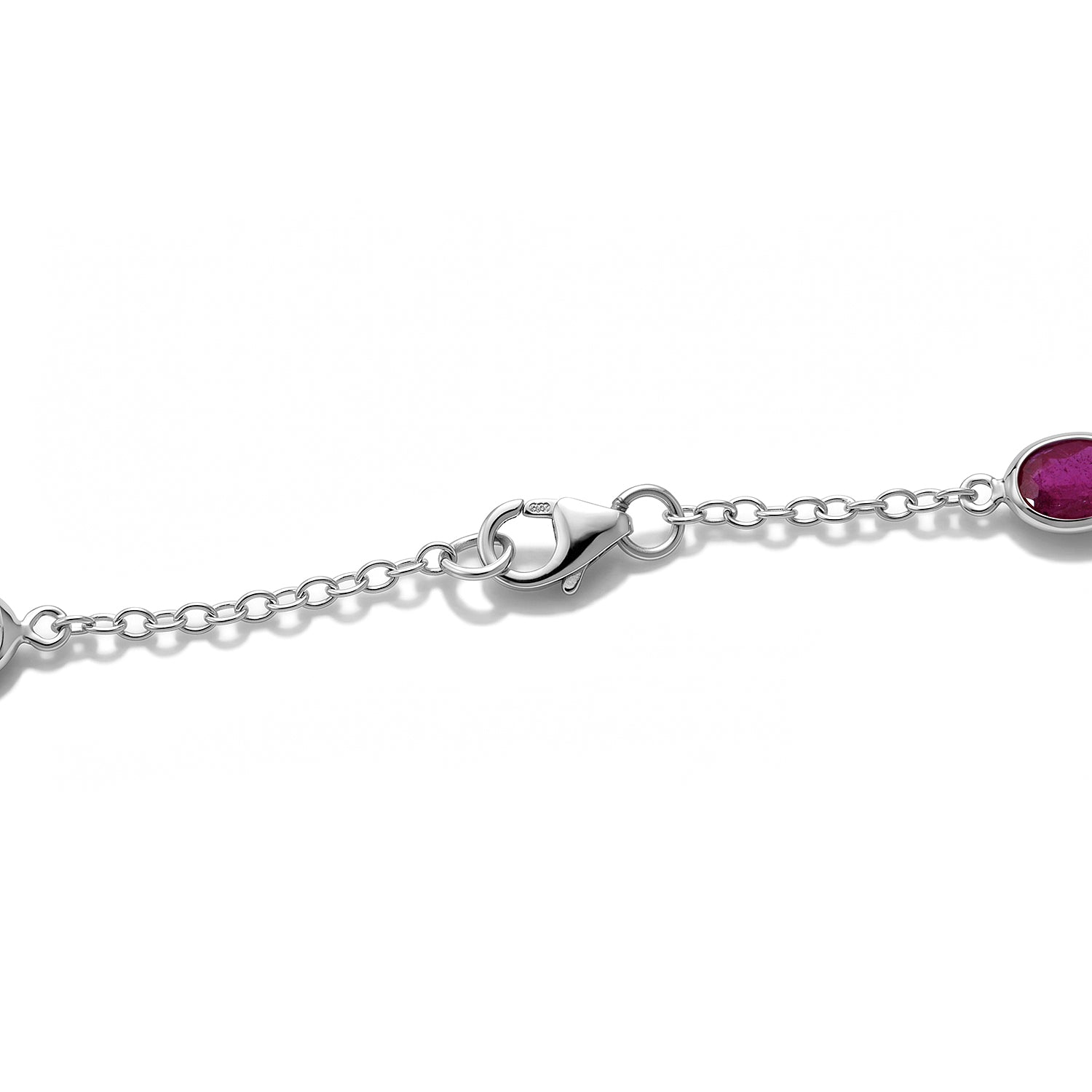 D'Joy Afrikanischer Rubin (Fissure gefüllt) Halskette ca. 50 cm 925 Silber Rhodiniert ca. 9,41 ct.
