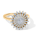 LUXURIANT DIAMOND - Lab Grown Diamant SGL zertifiziert SI-GH Ring 925 Silber 750 Gelbgold vermeil (Größe 19.00) ca. 0,53 ct