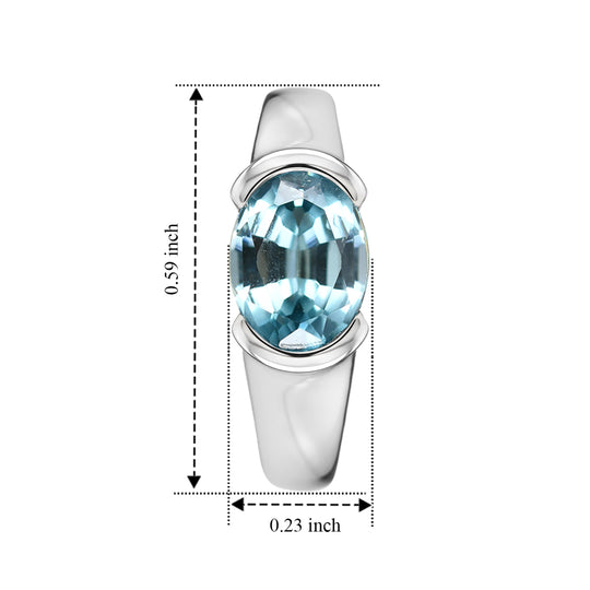 D'Joy AA Blauer Zirkon Ohrringe 925 Silber Rhodiniert ca. 2.38 ct