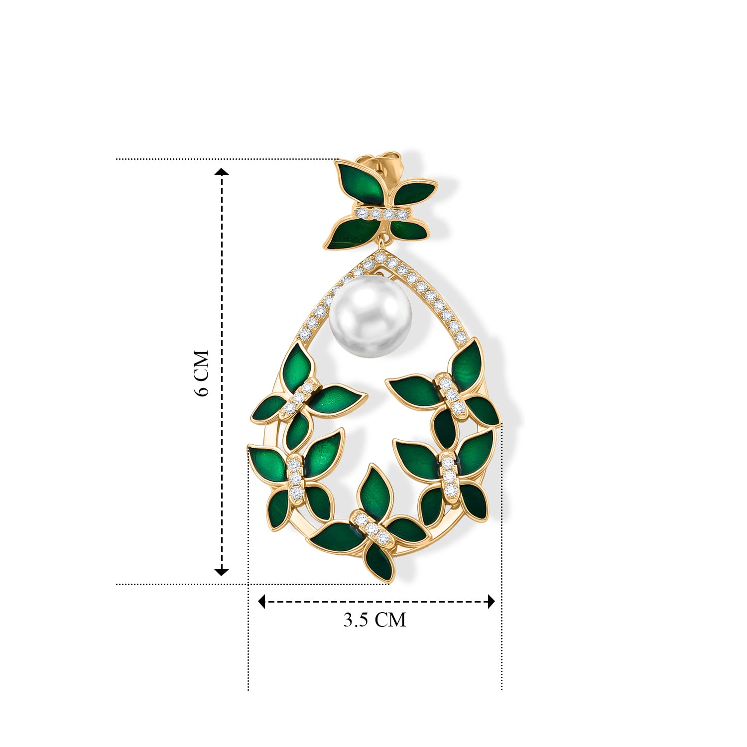 D'Joy Weiße Edison Perle (10-11mm), Moissanit Ohrringe 925 Silber Vergoldet 0.90 ct