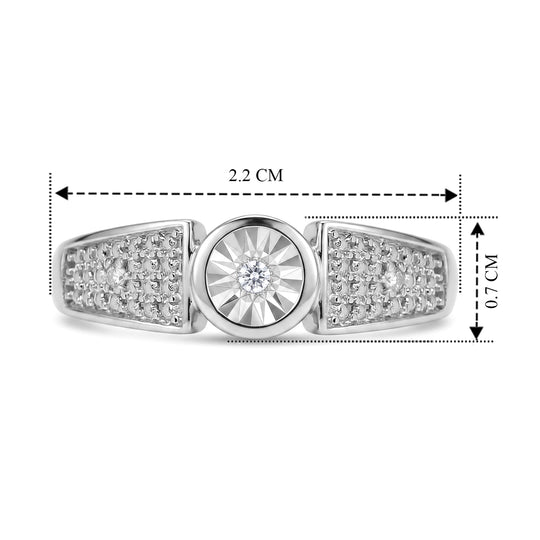 EVER TRUE Weißer Diamant Ring Nickelfreies Messing (Größe 20.00)