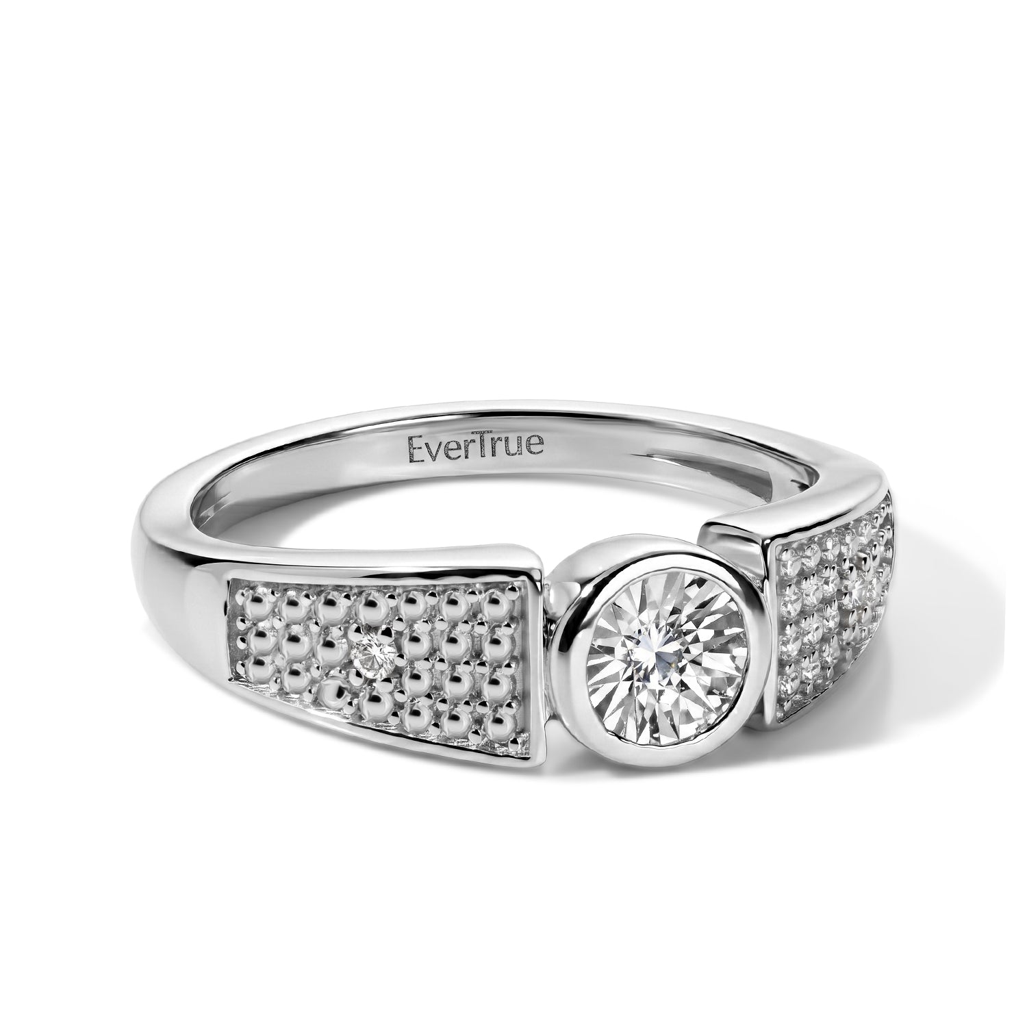 EVER TRUE Weißer Diamant Ring Nickelfreies Messing (Größe 21.00)