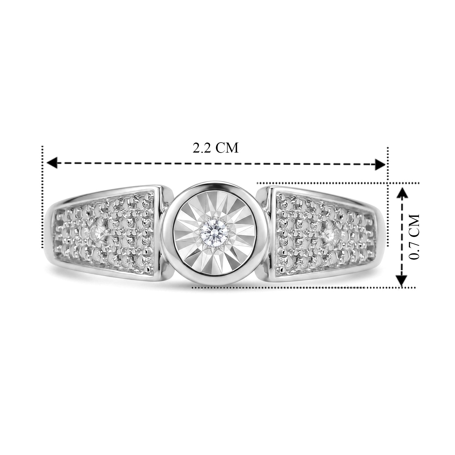 EVER TRUE Weißer Diamant Ring Nickelfreies Messing (Größe 21.00)