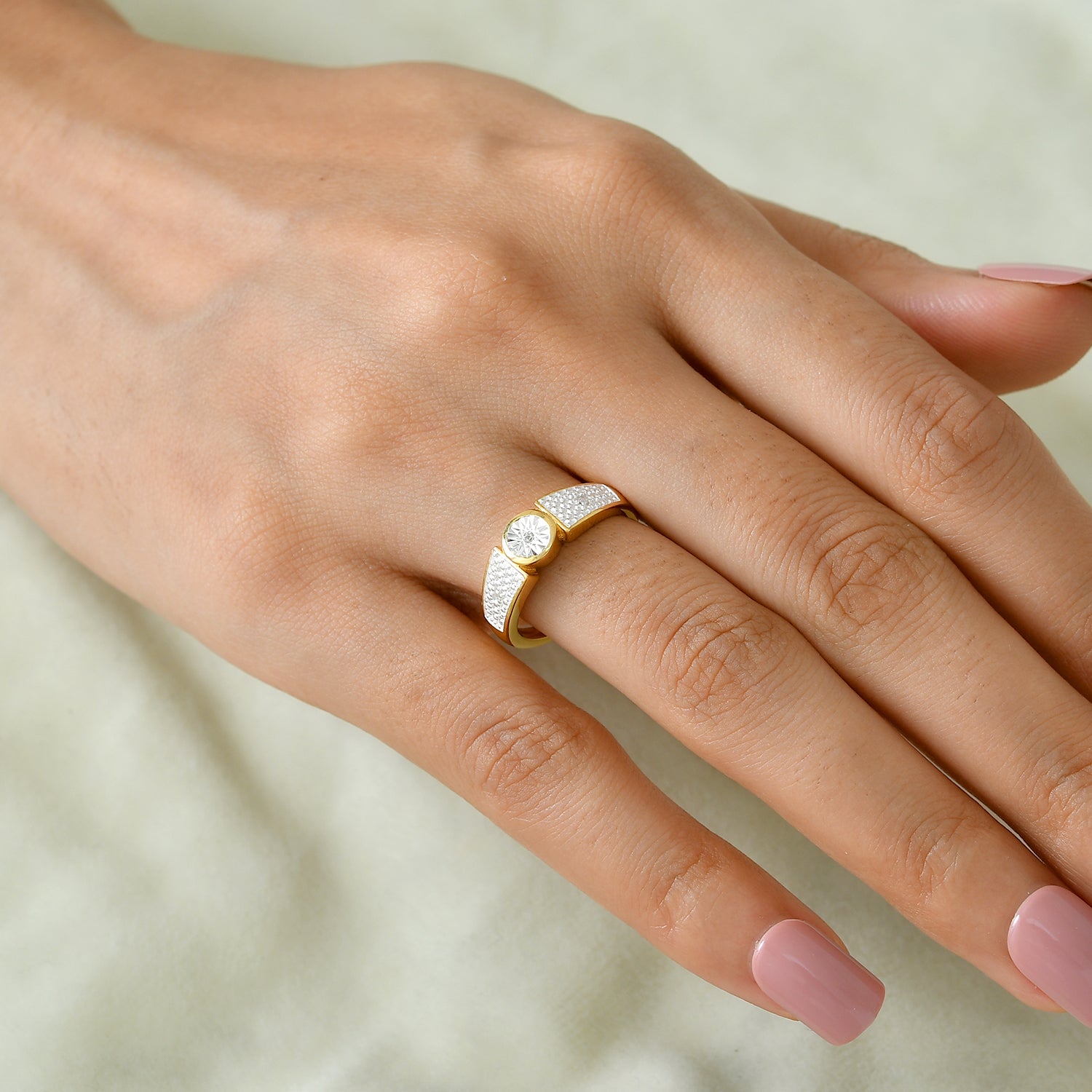 EVER TRUE Weißer Diamant Ring Nickelfreies Messing (Größe 16.00)