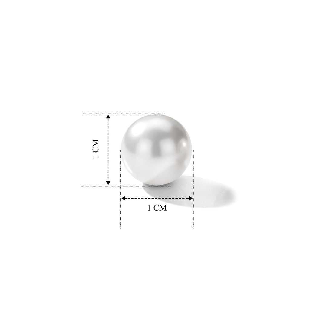 D'Joy Weiße Edison Perle (10-11 mm) Ohrringe 925 Silber Rhodiniert