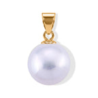 D'Joy Weiße Edison Perle (10-11 mm) Anhänger 925 Silber Vergoldet