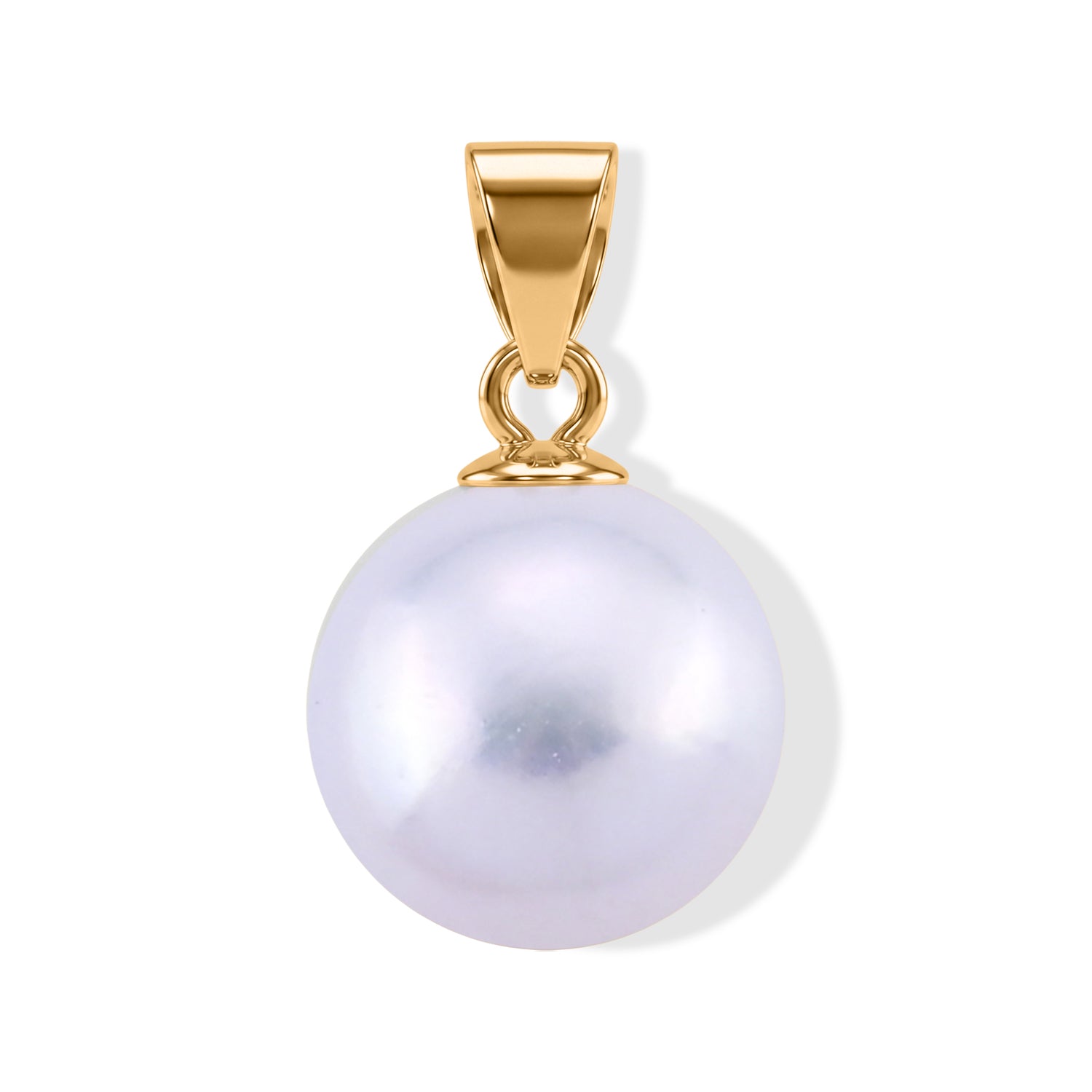 D'Joy Weiße Edison Perle (10-11 mm) Anhänger 925 Silber Vergoldet