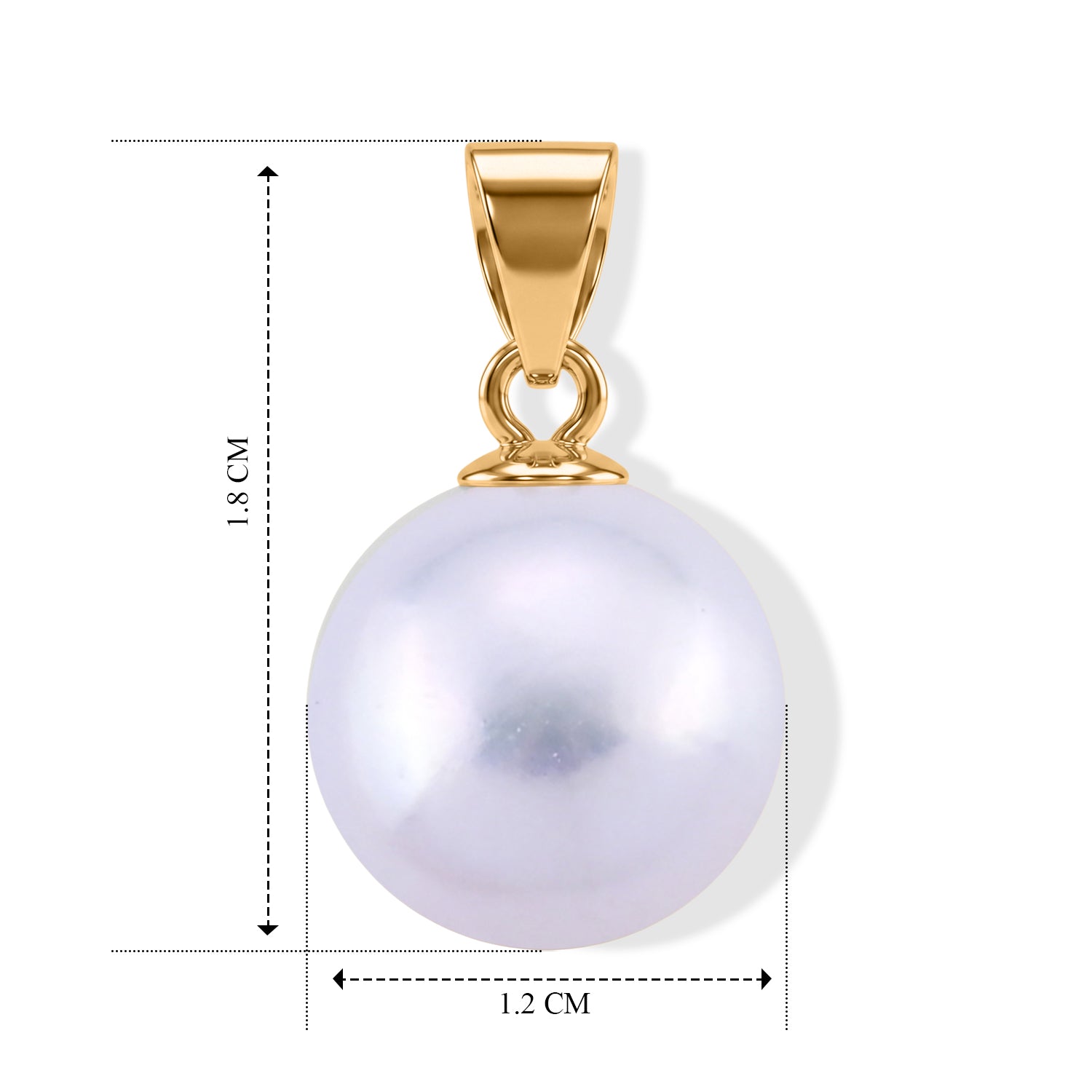 D'Joy Weiße Edison Perle (10-11 mm) Anhänger 925 Silber Vergoldet