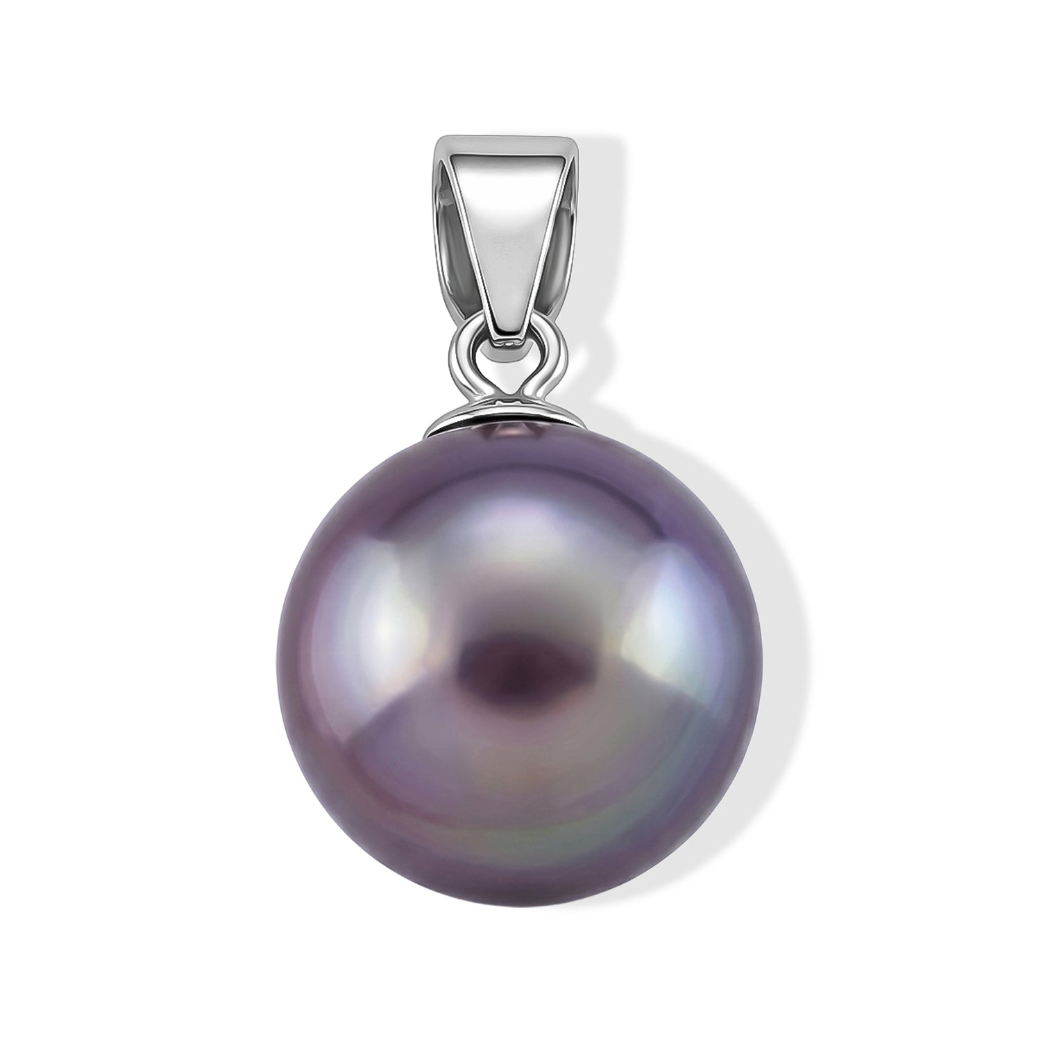 D'Joy Lila Edison Perle (10-11 mm) Anhänger 925 Silber Rhodiniert