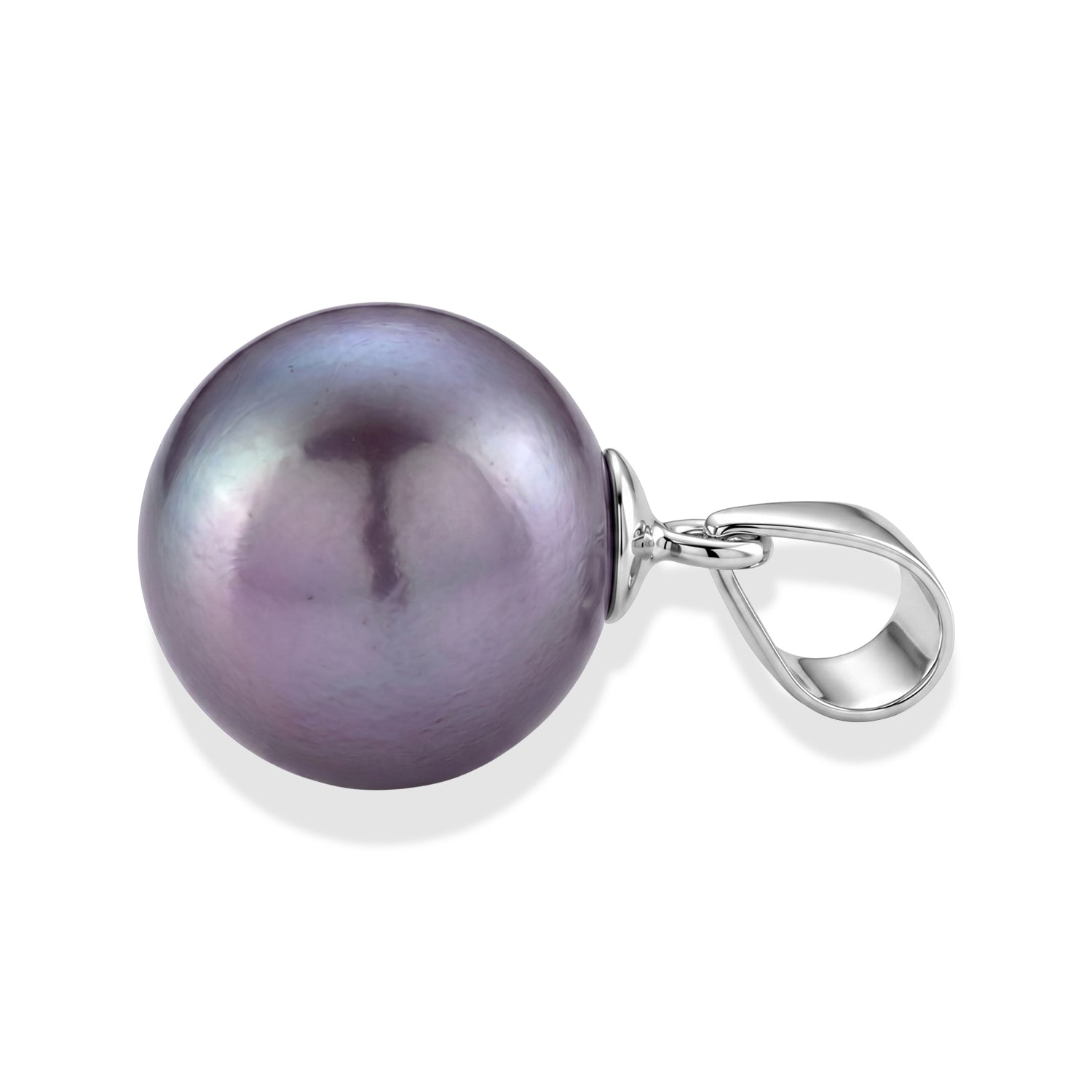 D'Joy Lila Edison Perle (10-11 mm) Anhänger 925 Silber Rhodiniert