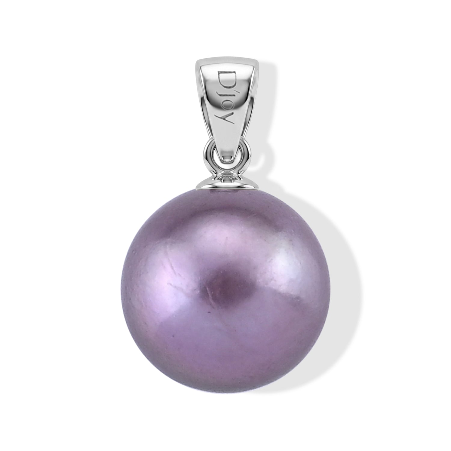 D'Joy Lila Edison Perle (10-11 mm) Anhänger 925 Silber Rhodiniert
