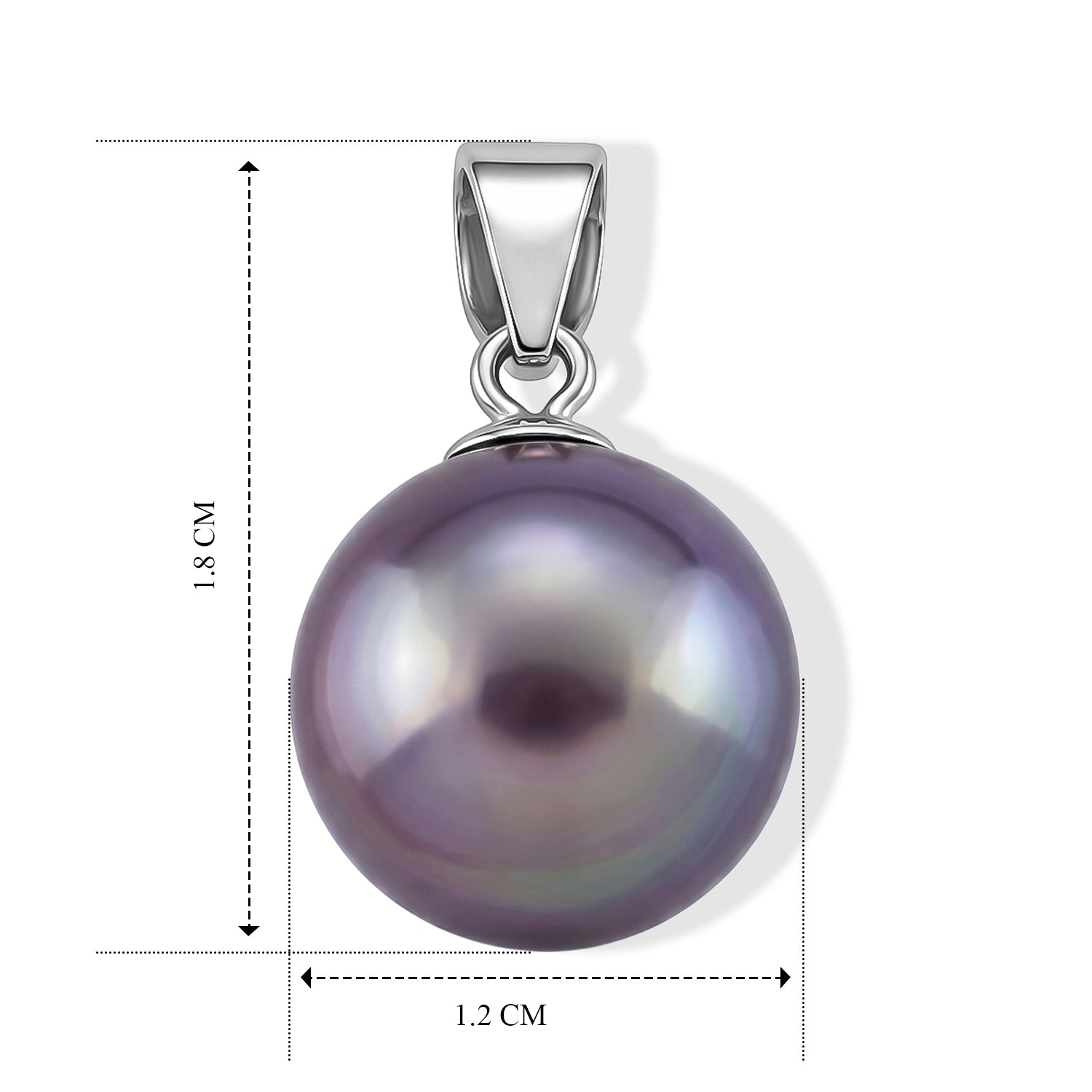 D'Joy Lila Edison Perle (10-11 mm) Anhänger 925 Silber Rhodiniert