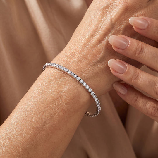 D'Joy Moissanit 19cm Armband, 925 Silber rhodiniert - 4,80 ct.