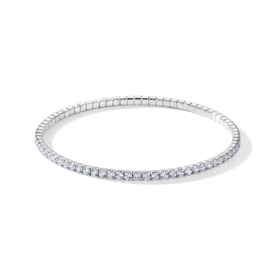 D'Joy Moissanit 19cm Armband, 925 Silber rhodiniert - 4,80 ct.