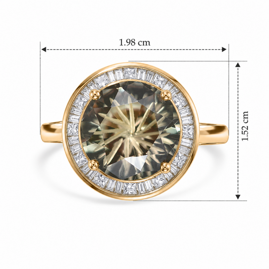 LUXORO AAA Turkizit, Weißer Diamant Ring 417 Gold (Größe 16.50)   (10-16 Werktage Lieferzeit) ca. 4,51 ct