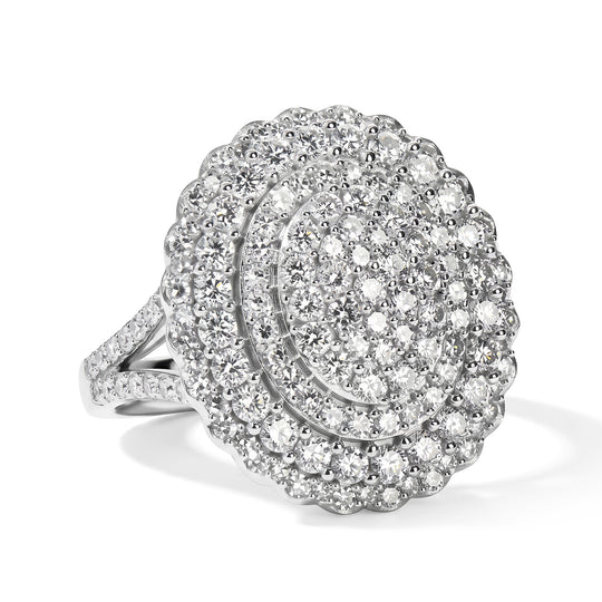 LUXURIANT DIAMOND - Lab Grown Diamant SGL zertifiziert SI-GH Ring 925 Silber Rhodiniert (Größe 17.00) ca. 2.00 ct