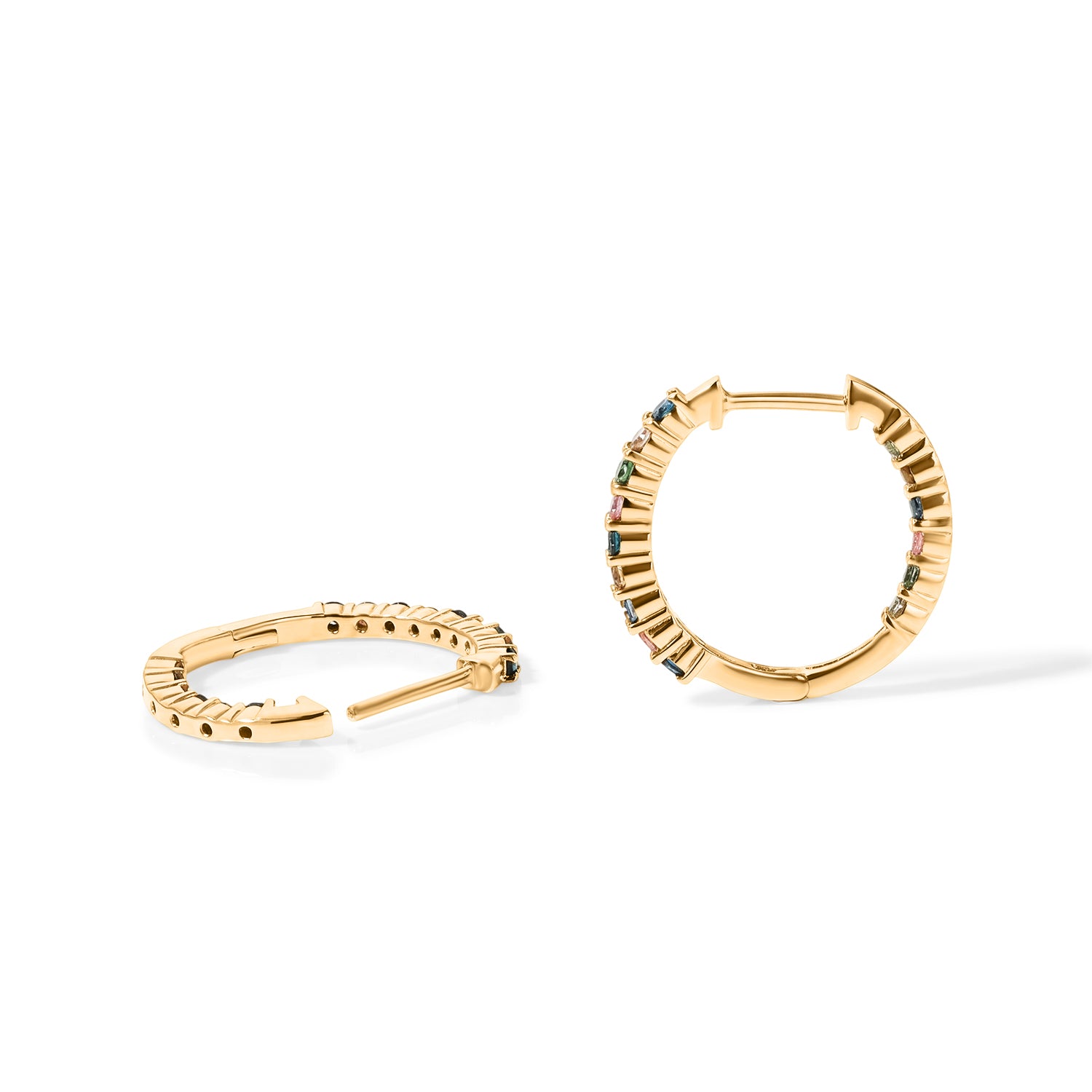 LUXURIANT DIAMOND - Lab Grown Blauer Diamant SI, Lab Grown Gelb Diamant Ohrringe 925 Silber 750 Gelbgold vermeil ca. 1.01 ct