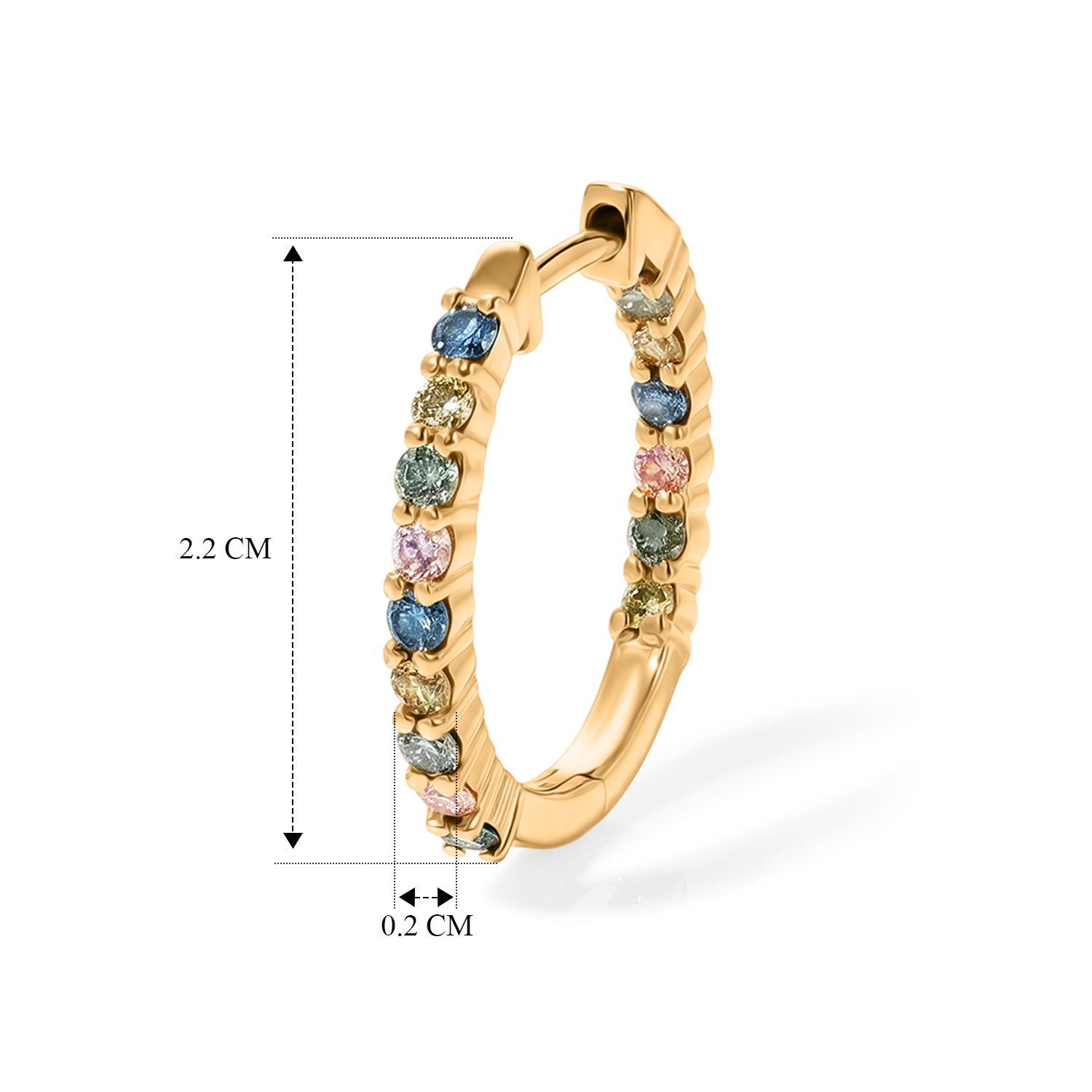 LUXURIANT DIAMOND - Lab Grown Blauer Diamant SI, Lab Grown Gelb Diamant Ohrringe 925 Silber 750 Gelbgold vermeil ca. 1.01 ct