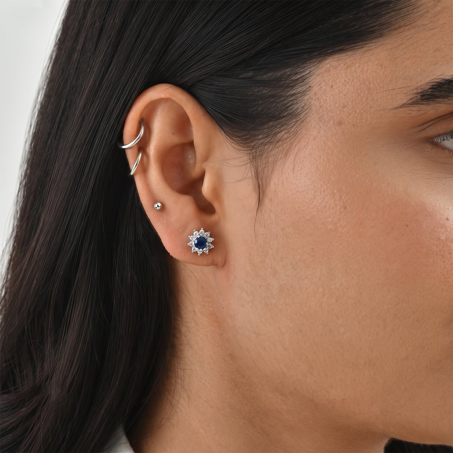 D'Joy Kyanit, Weißer Zirkon Ohrringe 925 Silber Platiniert ca. 1,44 ct.
