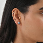 D'Joy Kyanit, Weißer Zirkon Ohrringe 925 Silber Platiniert ca. 1,44 ct.