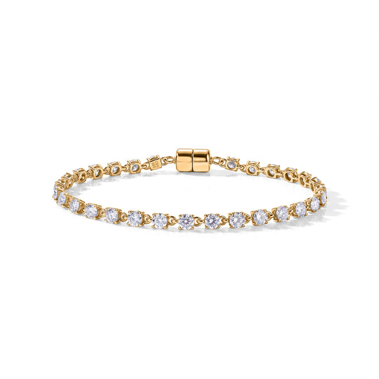 D'Joy Moissanit Armband ca. 19 cm 925 Silber 750 Gelbgold vermeil ca. 6,92 ct.