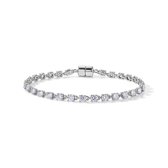 D'Joy Moissanit Armband ca. 19 cm 925 Silber 750 Gelbgold vermeil ca. 6,92 ct.