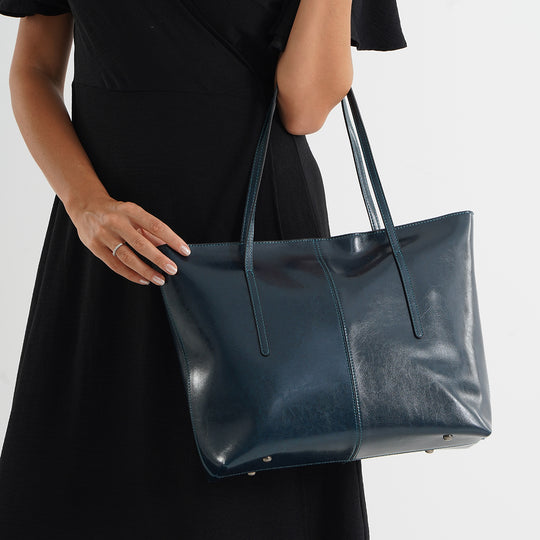 LA MAREY Echtleder-Shopper mit Kartenetui und Schlüsselfinder, 35,5x11x30cm, Bordeauxrot