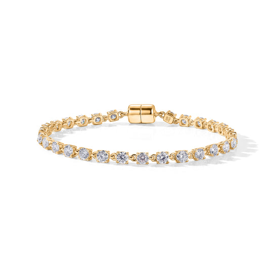D'Joy Moissanit Armband ca. 19 cm 925 Silber 750 Gelbgold vermeil ca. 6,92 ct.