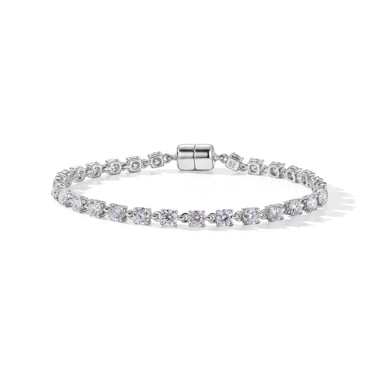 D'Joy Moissanit Armband ca. 19 cm 925 Silber 750 Gelbgold vermeil ca. 6,92 ct.