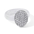 D'Joy weißer Jade und Moissanit Ring, 925 Silber rhodiniert - 12,66 ct.