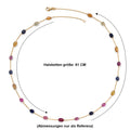 D'Joy Premium Mehrfarbig Saphir Halskette ca. 60 cm 925 Silber 750 Gelbgold vermeil ca. 35.00 ct