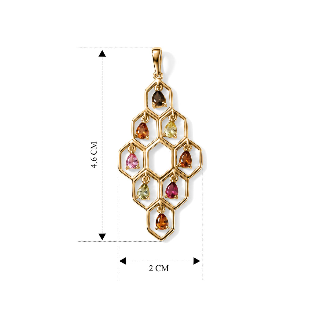 EVER TRUE AA Mehrfarbig-Turmalin Anhänger 950 Kupfer ca. 1,30 ct.