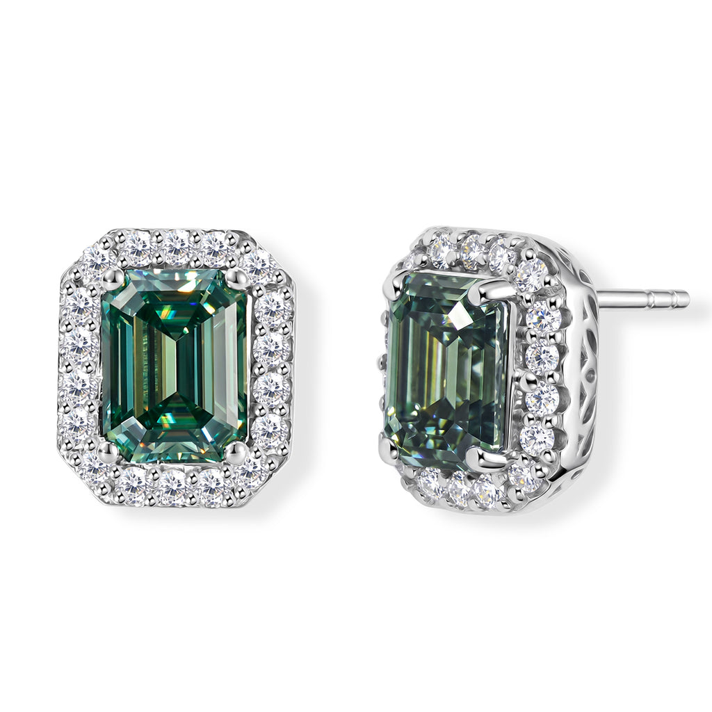 D'Joy AA Grüner Moissanit, Moissanit Ohrringe 925 Silber Rhodiniert (10-15 Werktage Lieferzeit) ca. 3,55 ct.