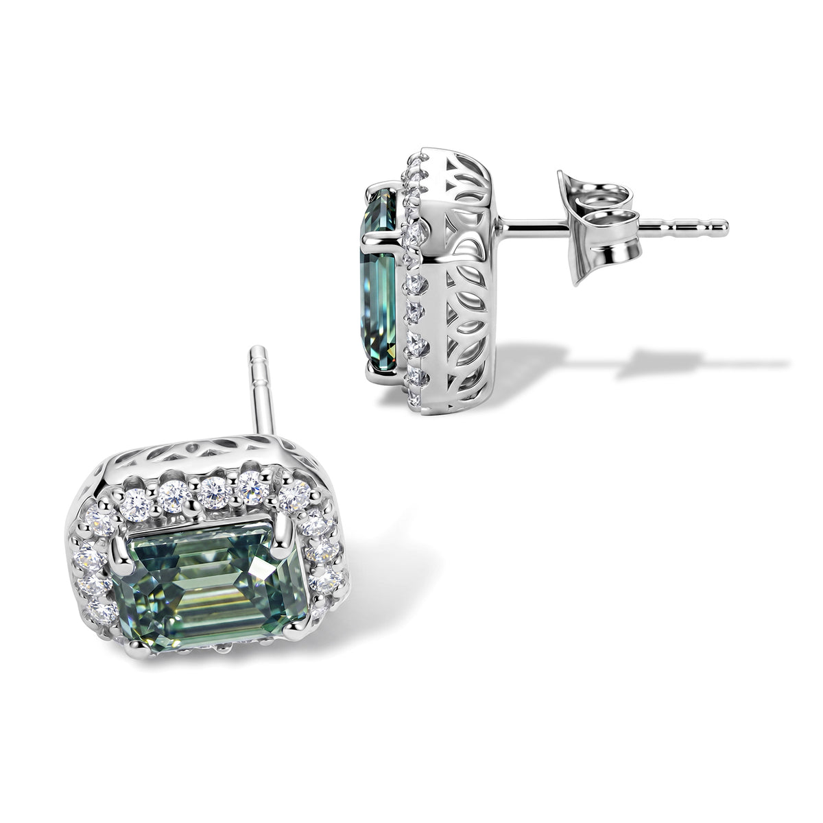 D'Joy AA Grüner Moissanit, Moissanit Ohrringe 925 Silber Rhodiniert (10-15 Werktage Lieferzeit) ca. 3,55 ct.