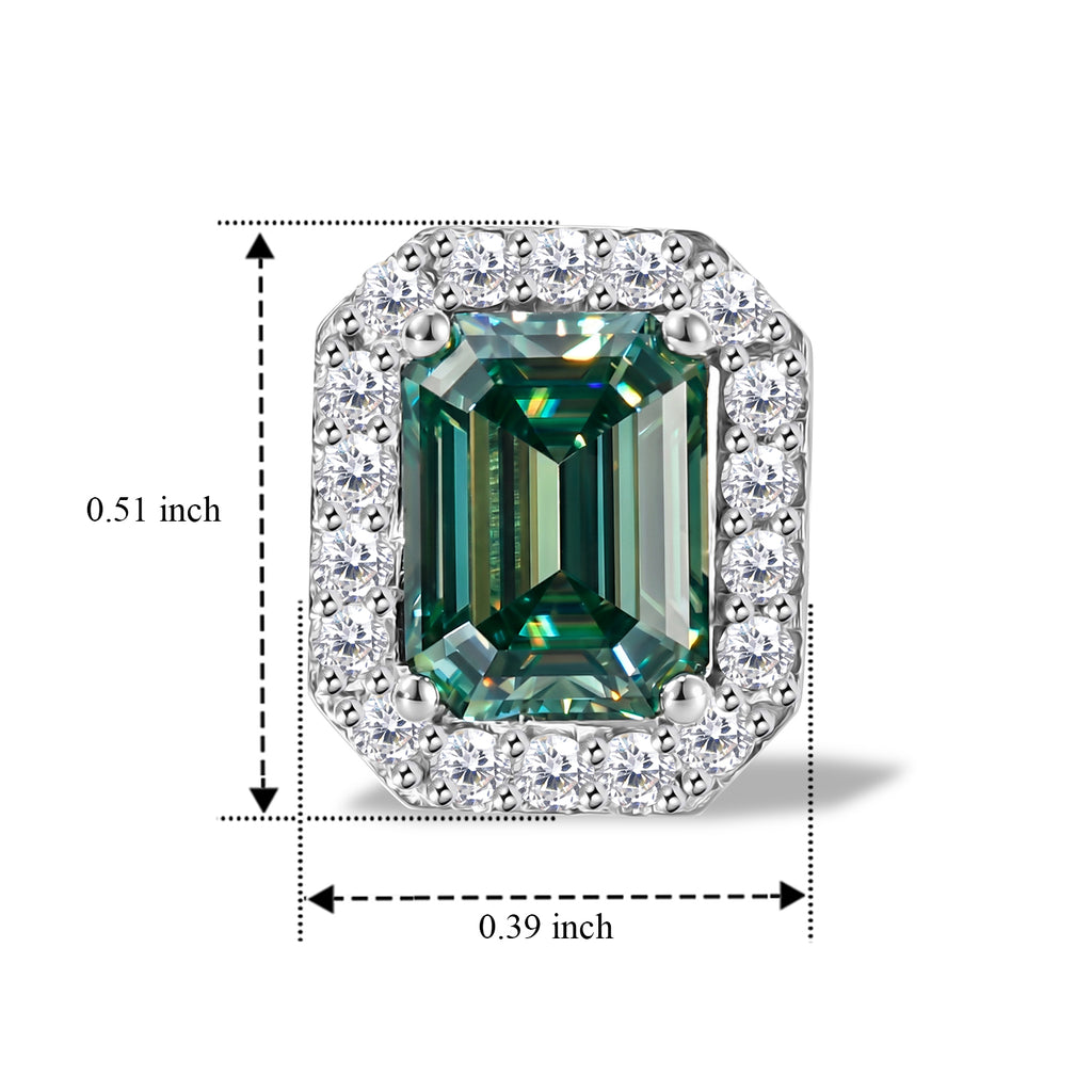 D'Joy AA Grüner Moissanit, Moissanit Ohrringe 925 Silber Rhodiniert (10-15 Werktage Lieferzeit) ca. 3,55 ct.