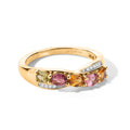 EVER TRUE AA Mehrfarbig-Turmalin, Weißer Zirkon Ring 950 Kupfer (Größe 18.00) ca. 0,92 ct
