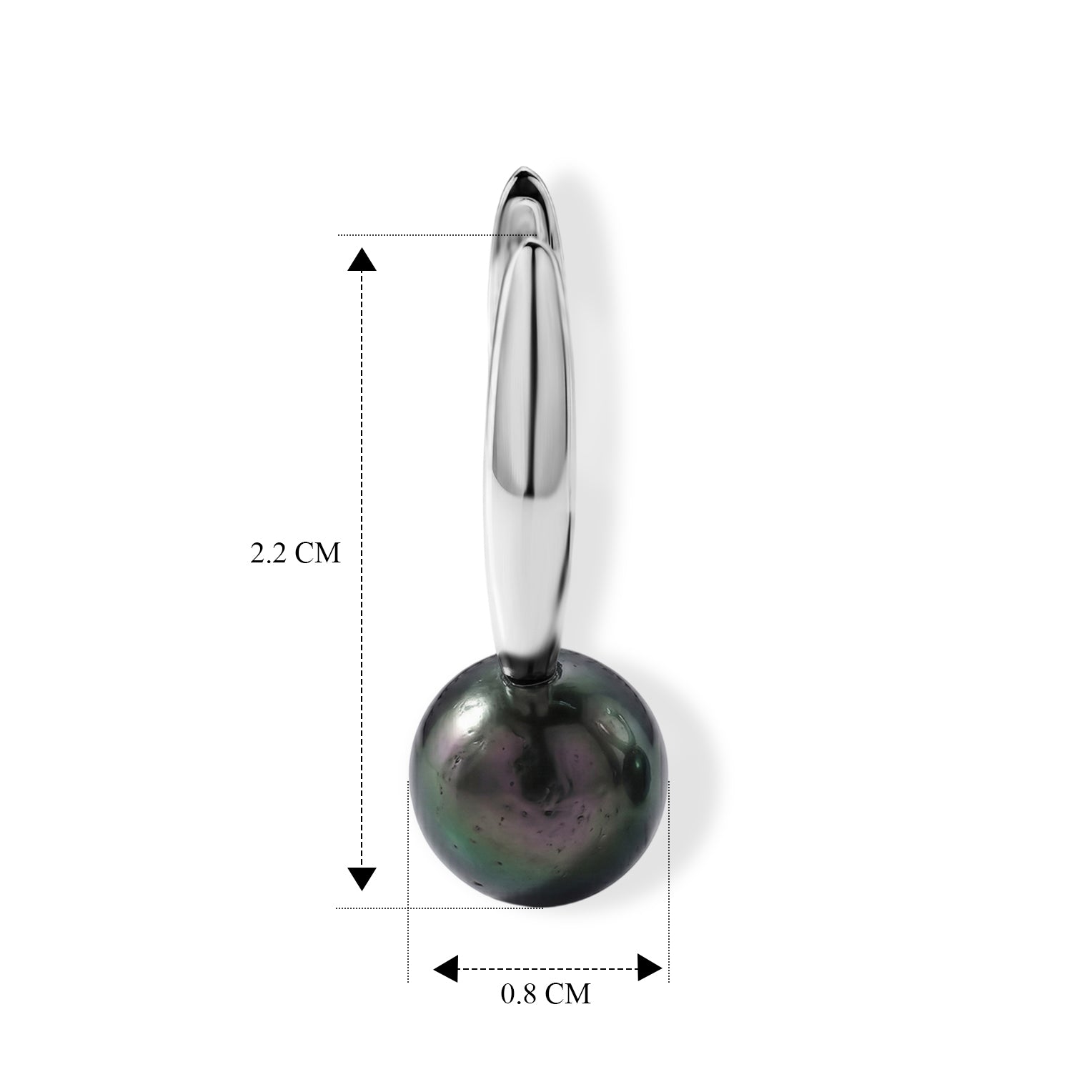 D'Joy Tahiti Perle (8-9 mm) Ohrringe 925 Silber Rhodiniert