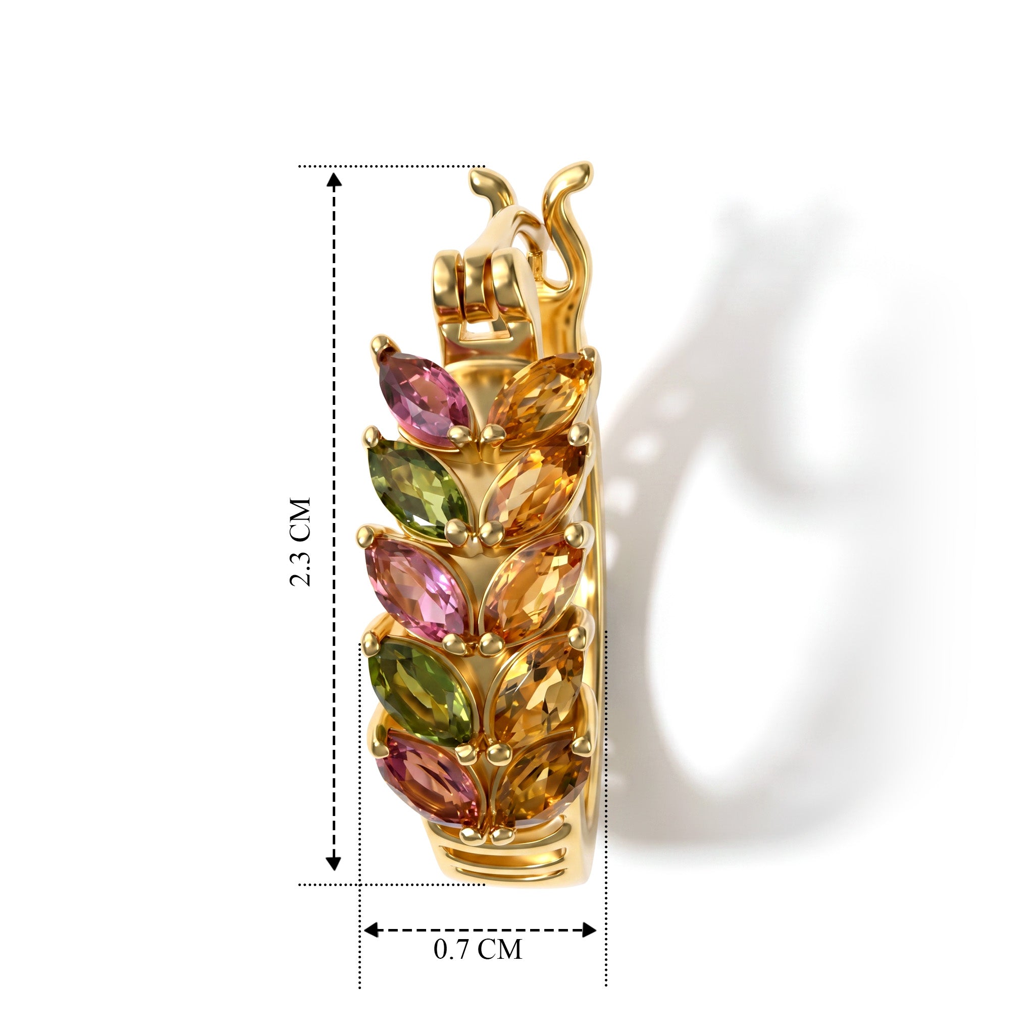 EVER TRUE AA Mehrfarbig-Turmalin Ohrringe Reine Bronze ca. 1,68 ct.