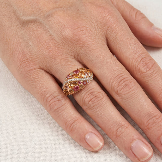 EVER TRUE AA Mehrfarbiger-Turmalin Ring, Reine Bronze (Größe 20.00) ca. 2.47 ct