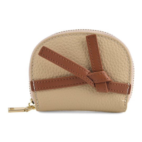 Leder Kartenetui mit RFID Schutz und Reißverschlussfach 10.5 x 8.5 x 2.5 cm Orange