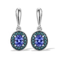 D'Joy AA Tansanit, Blauer Diamant Ohrringe 925 Silber Platiniert ca. 0.89 ct