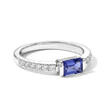 EVER TRUE Tansanit, Weißer Zirkon Ring 950 Kupfer (Größe 19.00) ca. 0,79 ct