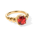EVER TRUE Rubin-Feuer-Triplett-Quarz Ring 950 Kupfer (Größe 17.00) ca. 2,21 ct