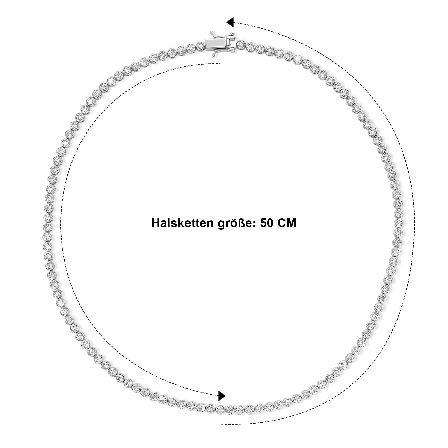 EVER TRUE Blauer Diamant Halskette ca. 50 cm Nickelfreies Messing ca. 0,03 ct.