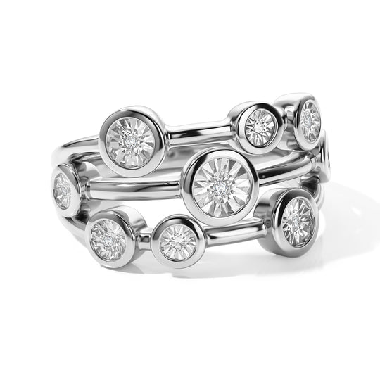 EVER TRUE Weißer Diamant Ring Nickelfreies Messing (Größe 21.00)