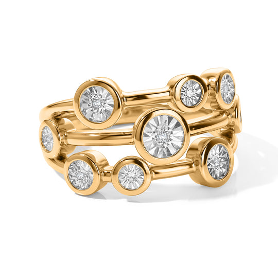 EVER TRUE Weißer Diamant Ring Nickelfreies Messing (Größe 21.00)