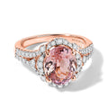 D'Joy AA Martha Rocha Kunzite, Moissanit Ring 925 Silber 750 Roségold vermeil (Größe 20.00) ca. 4,03 ct